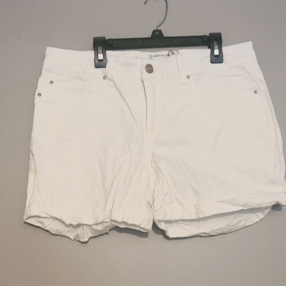 Women's White Stretch Shorts Size 10 Faded Glory Jeans